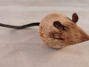 hand turned and carved wooden mouse