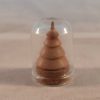 tiny light wood tree in glass dome